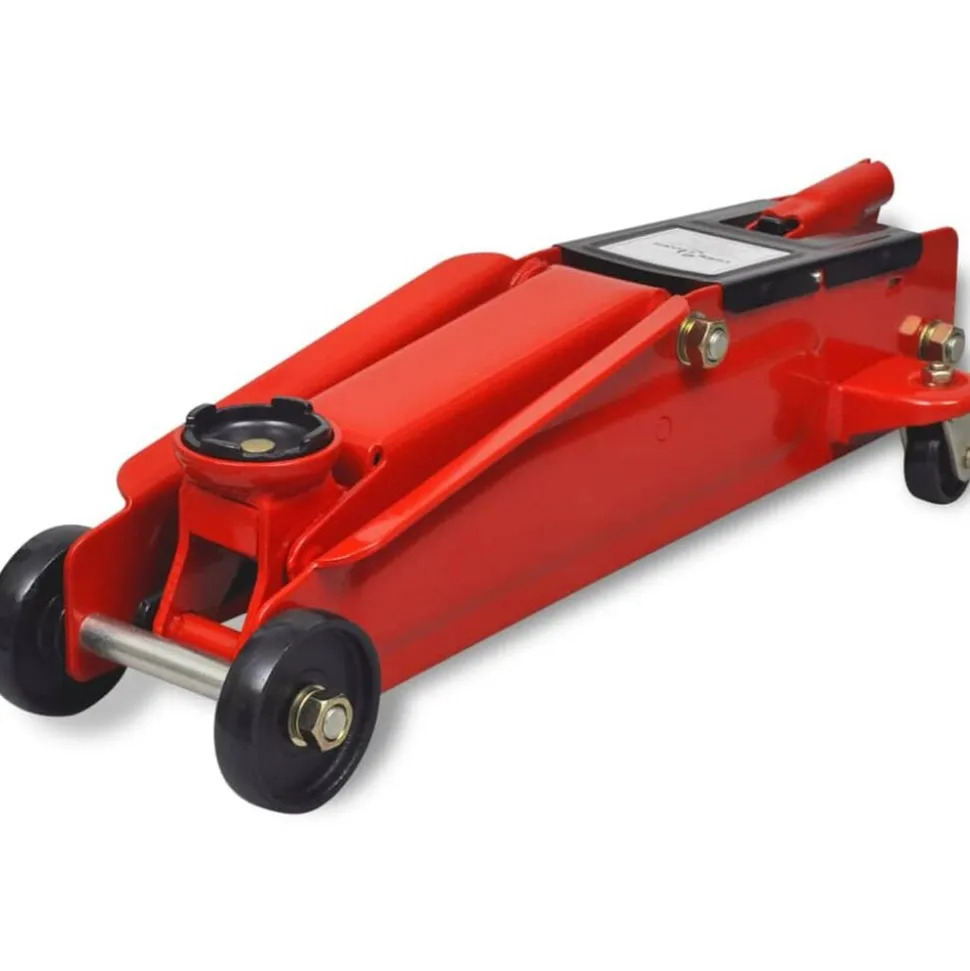vidaXL Hydraulische vloerkrik laag profiel 3 ton rood