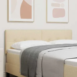 vidaXL in hoogte verstelbaar hoofdbord Crème 144 cm Stof