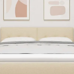 vidaXL in hoogte verstelbaar hoofdbord Crème 144 cm Stof