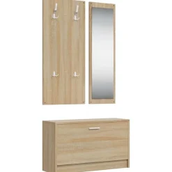 vidaXL 3-in-1 schoenenkastset Sonoma eiken bewerkt hout