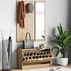 vidaXL 3-in-1 schoenenkastset Sonoma eiken bewerkt hout