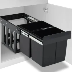 vidaXL Inbouwprullenbak uittrekbaar soft-close 36 L