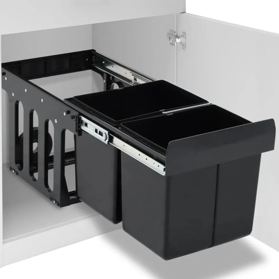 vidaXL Inbouwprullenbak uittrekbaar soft-close 36 L