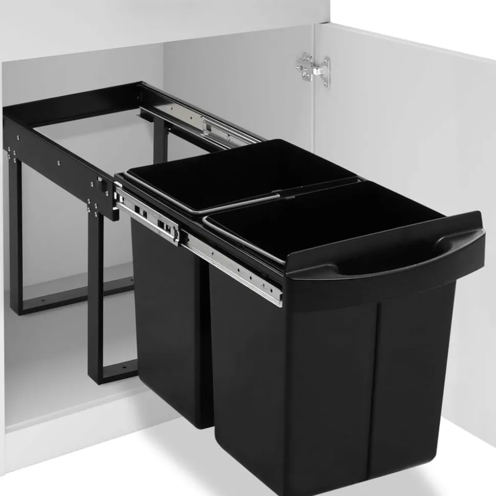 vidaXL Inbouwprullenbak uittrekbaar soft-close 48 L