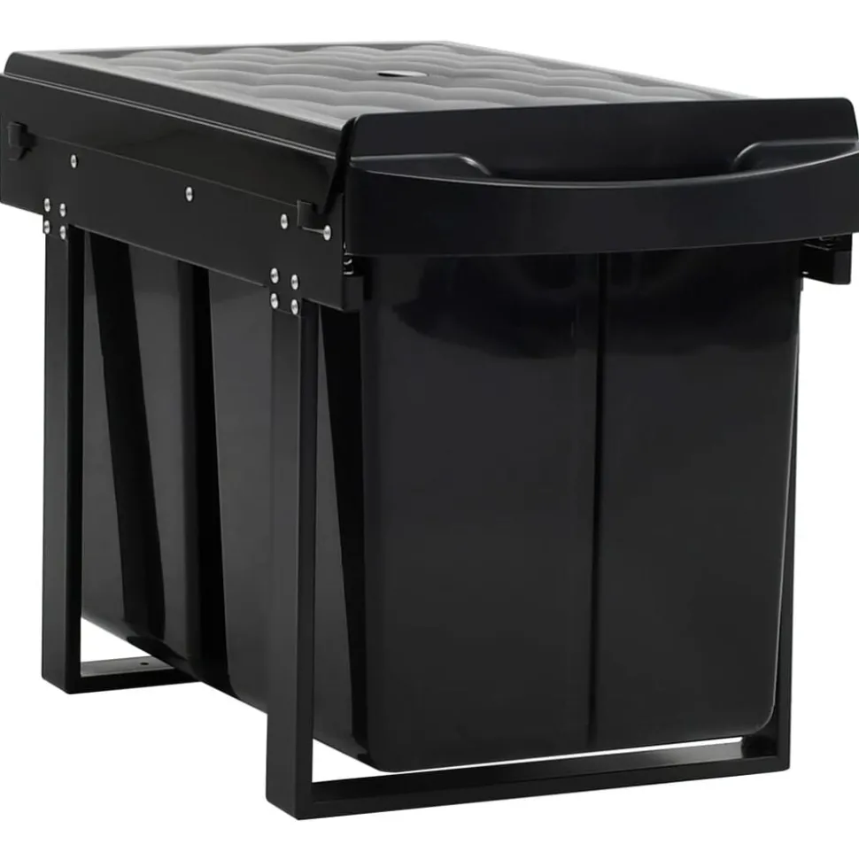 vidaXL Inbouwprullenbak uittrekbaar soft-close 48 L