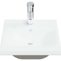 vidaXL Inbouwwastafel met kraan 42x39x18 cm keramiek wit