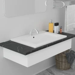 vidaXL Inbouwwastafel 61x39,5x18,5 cm keramiek wit
