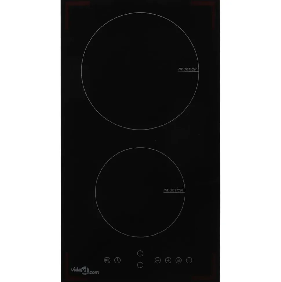 vidaXL Inductiekookplaat met 2 kookzones aanraakbediening 3500 W glas