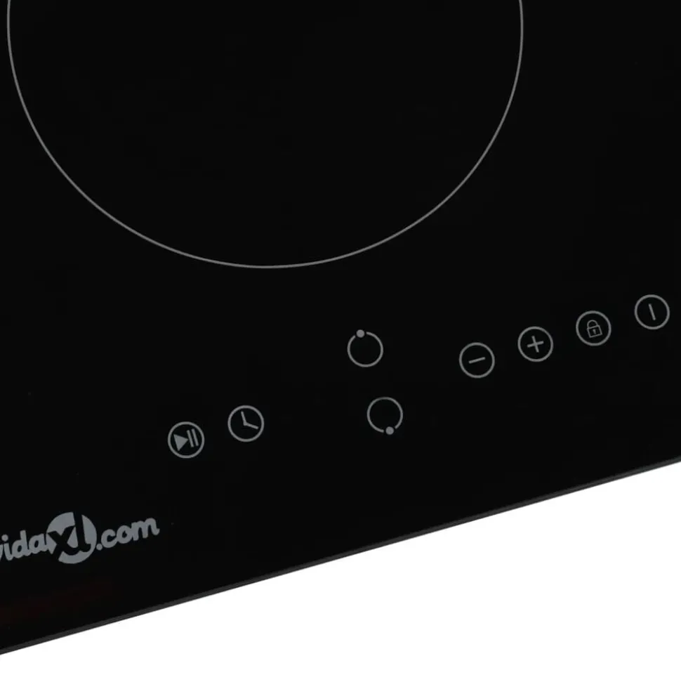 vidaXL Inductiekookplaat met 2 kookzones aanraakbediening 3500 W glas
