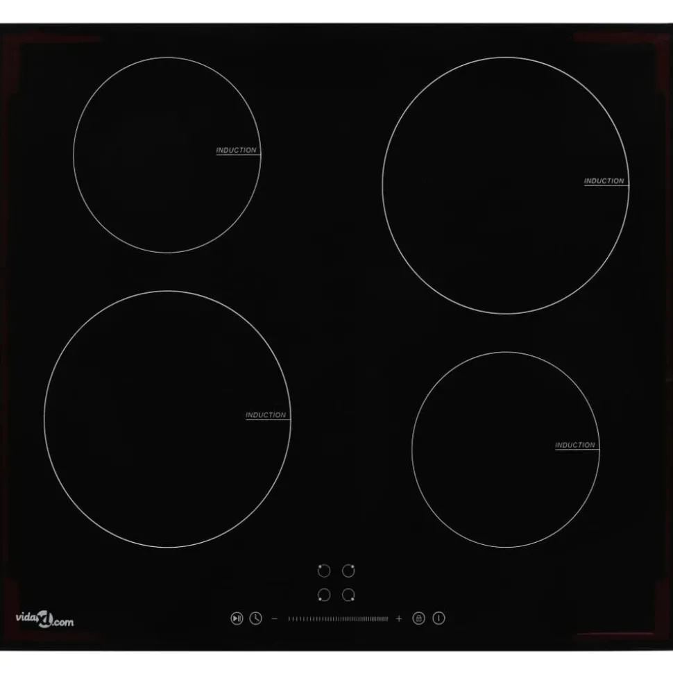 vidaXL Inductiekookplaat met 4 kookzones aanraakbediening 7000 W glas