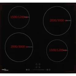 vidaXL Inductiekookplaat met 4 kookzones aanraakbediening 7000 W glas