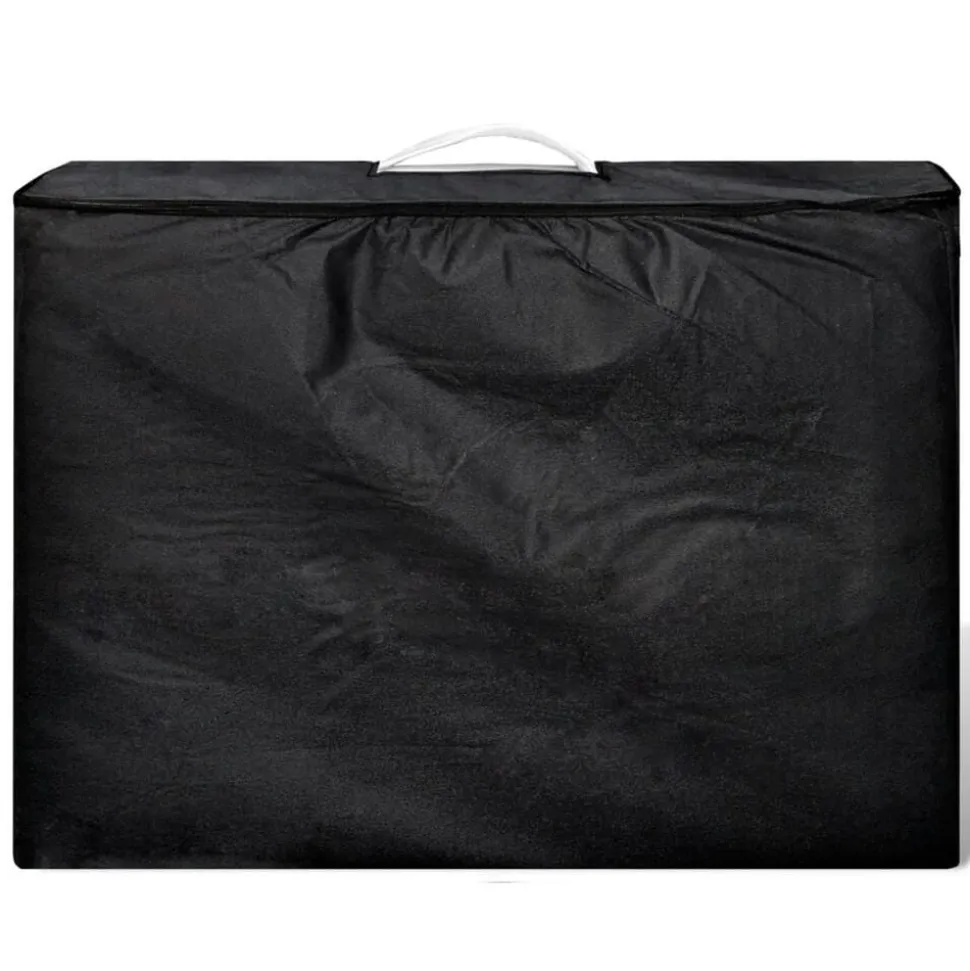 vidaXL Inklapbare massagetafel 4 zones met houten frame (creme)
