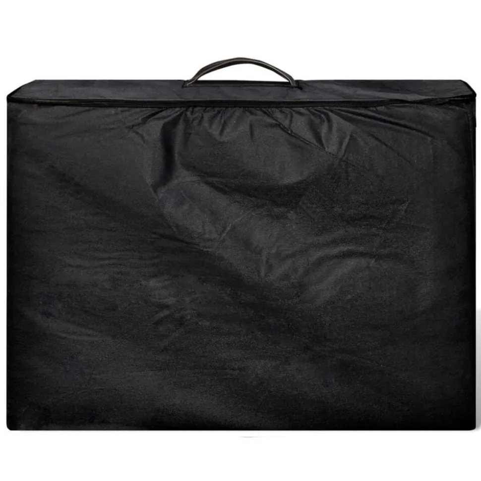 vidaXL Inklapbare massagetafel 3 zones met houten frame (zwart)