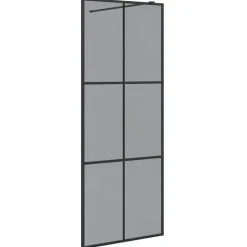 vidaXL Inloop Douche Wand Zwart 80 x 195 cm gehard glas