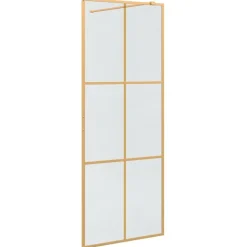vidaXL Inloop Douche Wand Goud 80 x 195 cm gehard glas