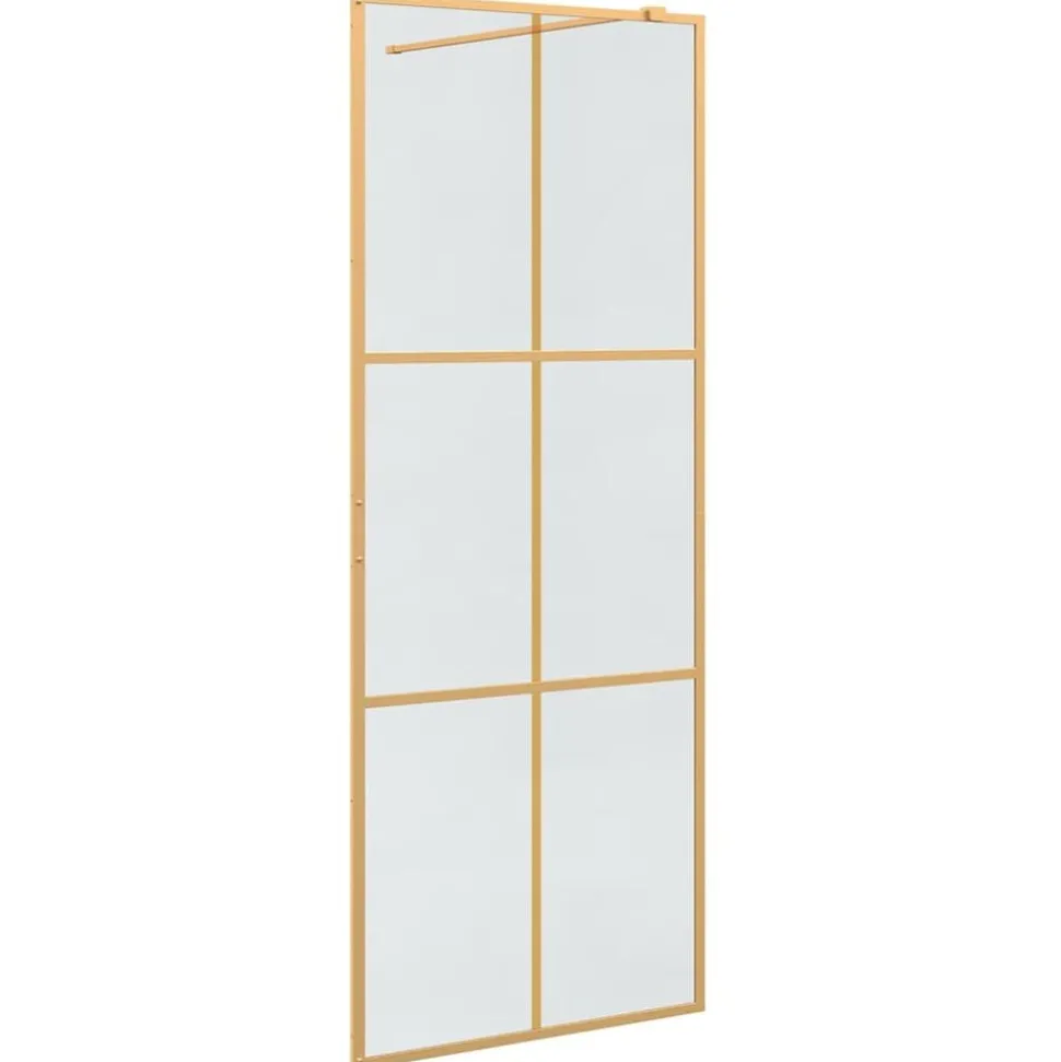vidaXL Inloop Douche Wand Goud 80 x 195 cm gehard glas