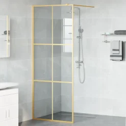 vidaXL Inloop Douche Wand Goud 80 x 195 cm gehard glas