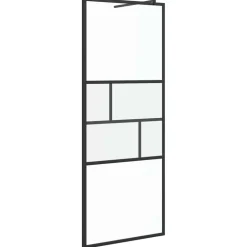 vidaXL Inloop Douche Wand Zwart 80 x 195 x 0.5 cm Glas en Aluminium