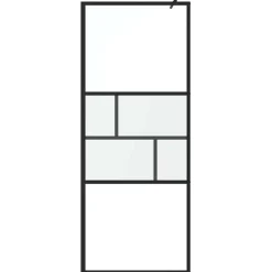 vidaXL Inloop Douche Wand Zwart 80 x 195 x 0.5 cm Glas en Aluminium