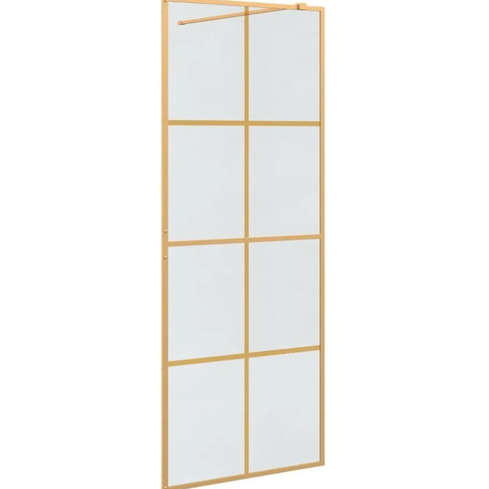 vidaXL Inloop Douche Wand Goud 80 x 195 cm gehard glas
