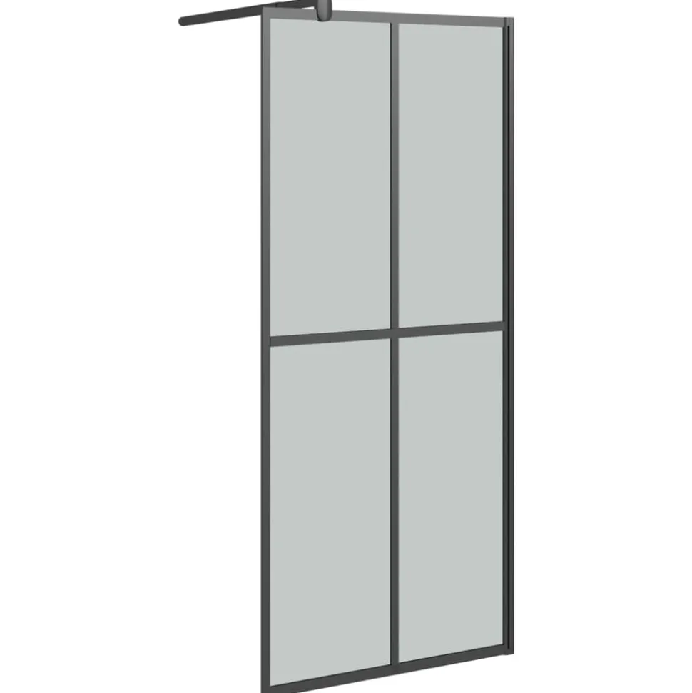 vidaXL Inloopdouchescherm 80x195 cm donker gehard glas