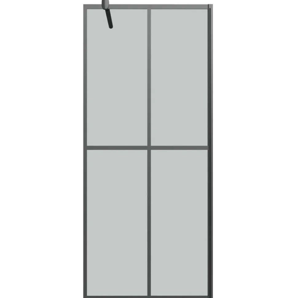 vidaXL Inloopdouchescherm 80x195 cm donker gehard glas