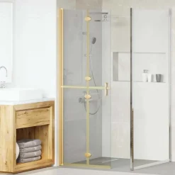 vidaXL Inloopdouchewand Goud 70 x 6,5 x 190 cm