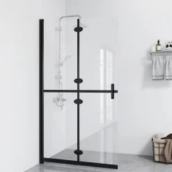 vidaXL Inloopdouchewand inklapbaar 70x190 cm ESG-glas transparant