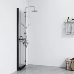 vidaXL Inloopdouchewand inklapbaar 70x190 cm ESG-glas transparant