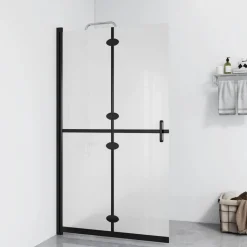 vidaXL Inloopdouchewand inklapbaar 70x190 cm ESG-glas mat
