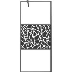vidaXL Inloopdouchewand met stenenmotief 80x195 cm ESG-glas zwart