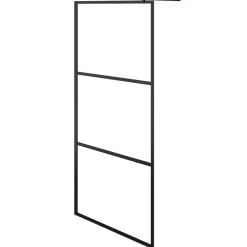 vidaXL Inloopdouchewand transparant 80x195 cm ESG-glas zwart