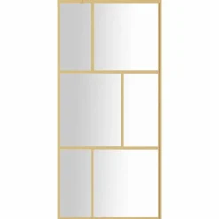 vidaXL Inloopdouchewand transparant 80x195 cm ESG-glas goudkleurig