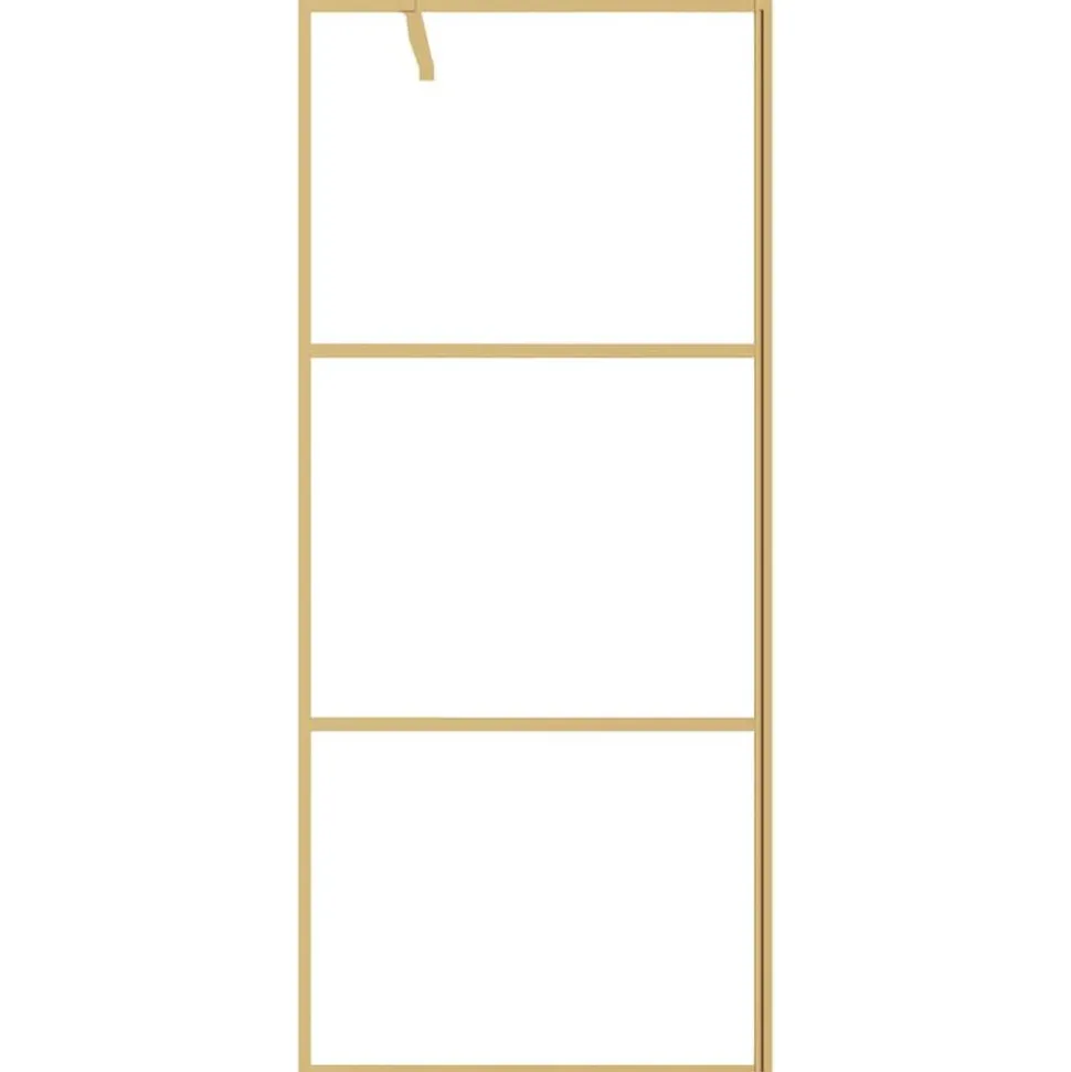 vidaXL Inloopdouchewand transparant 80x195 cm ESG-glas goudkleurig