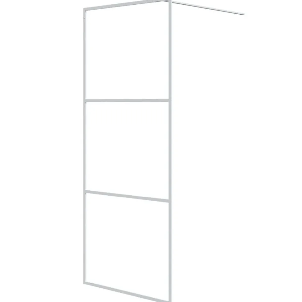 vidaXL Inloopdouchewand 80x195 cm transparant ESG-glas wit