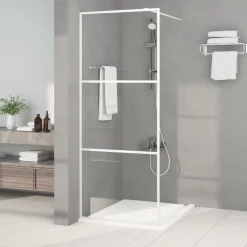 vidaXL Inloopdouchewand 80x195 cm transparant ESG-glas wit