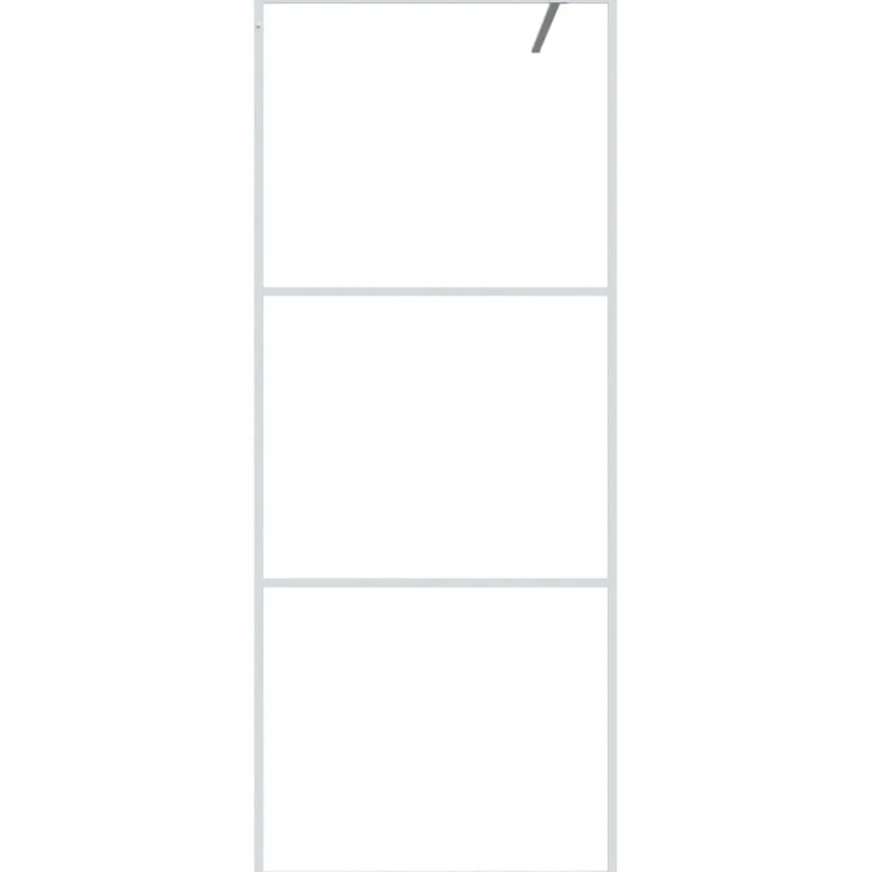 vidaXL Inloopdouchewand 80x195 cm transparant ESG-glas wit