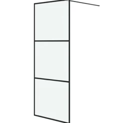 vidaXL Inloopdouchewand 80x195 cm mat ESG-glas zwart