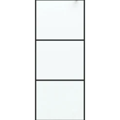 vidaXL Inloopdouchewand 80x195 cm mat ESG-glas zwart