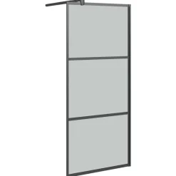 vidaXL Inloopdouchewand 80x195 cm donker ESG-glas zwart
