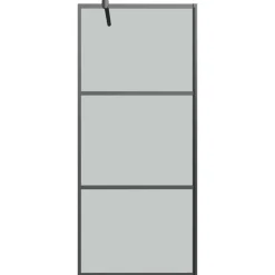 vidaXL Inloopdouchewand 80x195 cm donker ESG-glas zwart