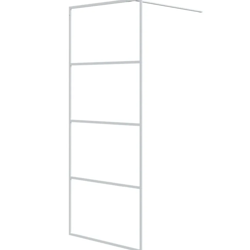 vidaXL Inloopdouchewand 80x195 cm transparant ESG-glas wit