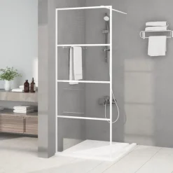 vidaXL Inloopdouchewand 80x195 cm transparant ESG-glas wit