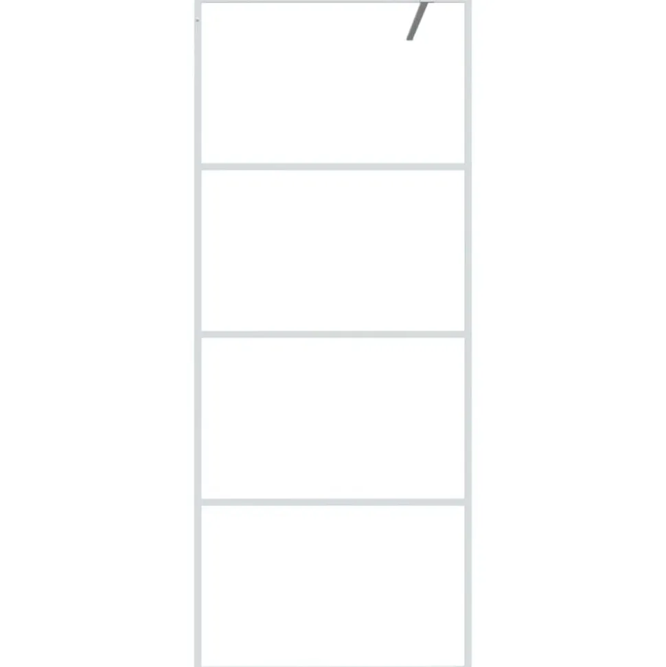 vidaXL Inloopdouchewand 80x195 cm transparant ESG-glas wit