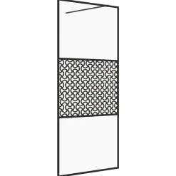 vidaXL Inloopdouchewand 80x195 cm ESG-glas transparant en zwart