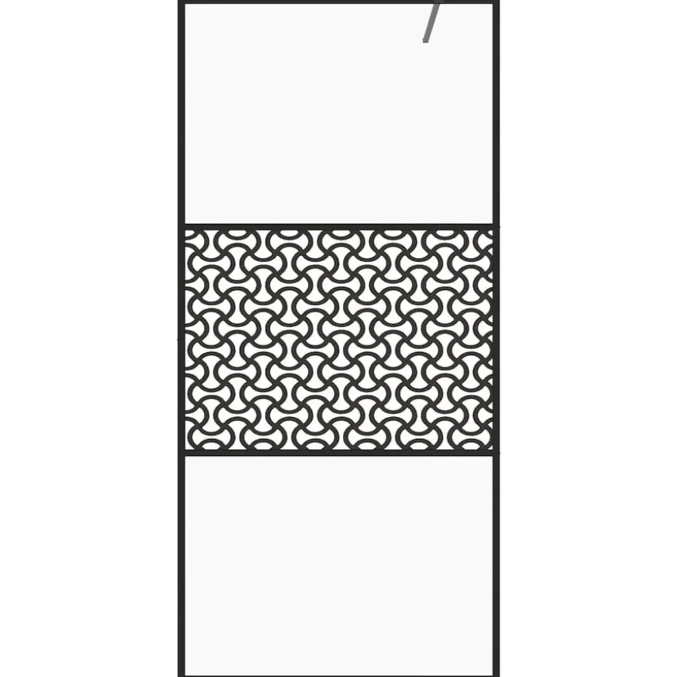 vidaXL Inloopdouchewand 80x195 cm ESG-glas transparant en zwart