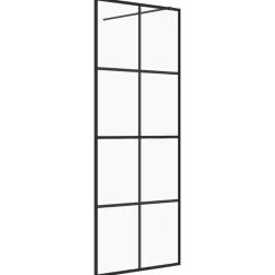 vidaXL Inloopdouchewand 80x195 cm ESG-glas transparant en zwart
