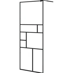 vidaXL Inloopdouchewand 80x195 cm ESG-glas transparant en zwart