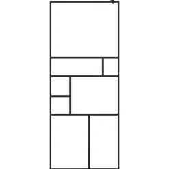 vidaXL Inloopdouchewand 80x195 cm ESG-glas transparant en zwart