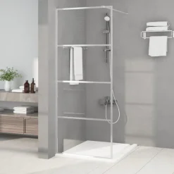 vidaXL Inloopdouchewand 80x195 cm transparant ESG-glas zilverkleurig
